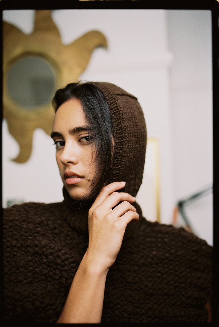 Brown Homespun Corriedale Balaclava