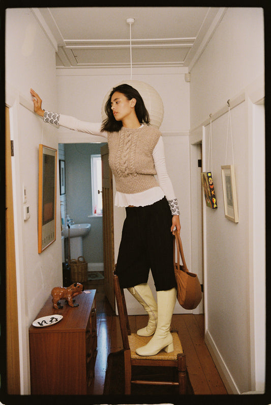 Oatmeal Homespun Corriedale Vest