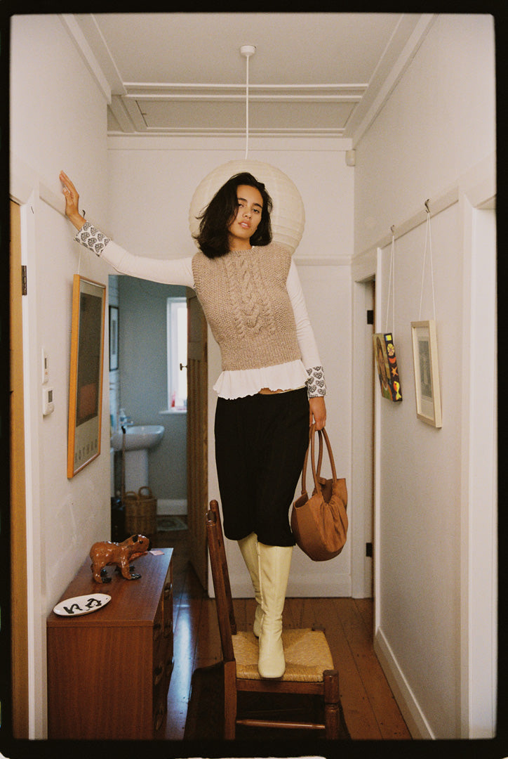 Oatmeal Homespun Corriedale Vest